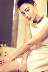 袁姗姗居家写真 白裙清新优雅