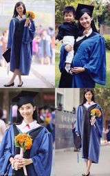 组图：美女硕士毕业抱儿子怀女儿被赞人生赢家