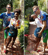 组图：黑人女星街头吻老公 被警察当妓女铐押