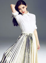 组图：景甜清新时尚大片 眼神坚定灵动俏皮