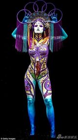 组图：世界人体彩绘节举行 裸体模特造型闪瞎眼