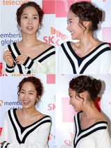 组图：朴敏英粉丝会露香肩 甜美微笑身姿俏