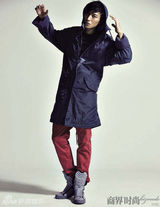 组图：乔任梁拍杂志大片 秀秋冬风衣如何混搭