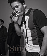 组图：池城黑白写真 胡茬尽显坏男人本色