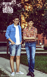 明星爱街拍：吴奇隆花色衬衫 复古潮流