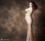 组图：范文芳怀孕8月 拍大尺度写真孕照