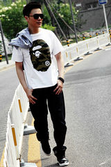 组图：万思维休闲街拍 迷彩元素阳光暖男