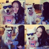 组图：郭碧婷长发女神范 抱狗狗疯狂示爱遭嫌弃