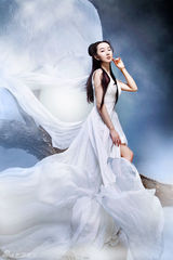 组图：程媛媛创意写真化身嫦娥仙气十足