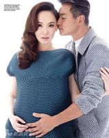 组图：范文芳怀孕8月 拍大尺度写真孕照