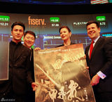 组图：博纳上市周年庆 陈坤泽塔琼斯出席敲钟仪式