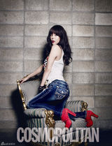 高清组图：朴诗妍牛仔品牌写真性感干练显魅力身姿