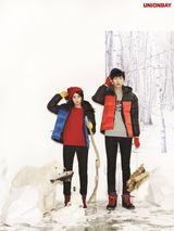 高清组图：KARA与李民基拍冬装写真青春洋溢