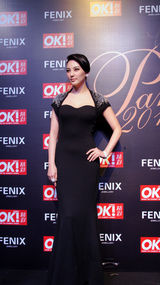 组图：张雨绮亮相杂志庆典 踩高跟爬石阶秀事业线