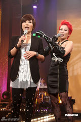 高清组图：温岚红发造型助阵黄小琥 大跳火辣断背舞