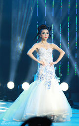组图：黄小蕾青花晚礼服华丽高贵 气场十足