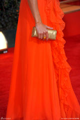 高清组图：金球奖红毯 萨曼莎-哈里斯橙色礼服