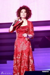 组图：蔡琴宝刀不老香港开唱 服装抢眼红袍闪金光