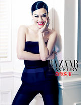 组图：钟丽缇性感深V露香肩 红唇妖艳动人