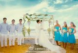 组图：林志颖陈若仪大婚海边烟花下拥吻