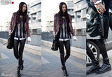 明星爱街拍第17期：20款人气朋克机车夹克搭配