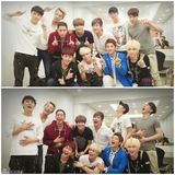 组图：韩团神话后台花絮搞怪 晒奖笑成花