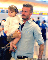 组图：小贝一家高调亮相 七公主萌样可人