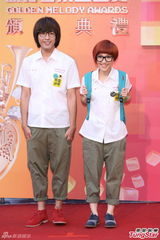 组图：棉花糖情侣学生装亮相 随意度似逛街