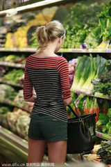 组图：斯威夫特购物耳机不离身 T恤热裤秀长腿