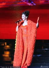 组图：宋祖英冒雨献唱 敬业拒绝工作人员打伞