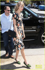 组图：泰勒复古裙秀纤细腰身 袅袅婷婷娇艳如花