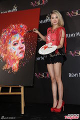 组图：蔡依林红裙亮相活动否认年底见家长