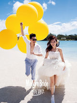 组图：刘璇王弢甜蜜登《新娘》 称幸福不需太满