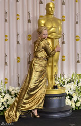 高清组图：奥斯卡后台获奖众星举金人光彩照人