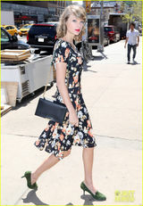 组图：泰勒复古裙秀纤细腰身 袅袅婷婷娇艳如花