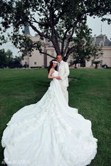 幻灯图：马雅舒婚纱写真曝光 依偎洋老公秀甜蜜