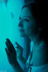 组图：潘辰海洋馆甜美写真 与海豚亲密接触俏皮