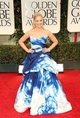 高清组图：米歇尔-盖勒着蓝白礼服裙抢镜红毯