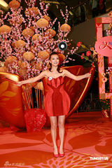 幻灯图集：熊黛林华美礼服亮相 表演优美花灯舞 