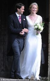 组图：凯特王妃大肚出席婚礼 大风掀裙摆险走光