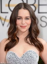 组图：《权力的游戏》龙女拼接礼服低调亮相