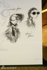 幻灯图：蒂姆-伯顿手绘草图亮相戛纳 囊括经典