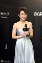 幻灯图：闫妮着银色低胸长裙 高贵亮相名表发布会