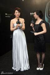 幻灯图：闫妮着银色低胸长裙 高贵亮相名表发布会