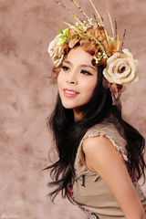 组图：歌手马晓梦新年写真 头戴花环气质典雅