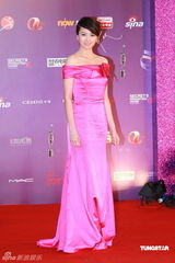 幻灯：香港金像奖颁奖红毯 梁咏琪桃红洋装显高贵