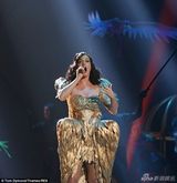 组图：凯蒂佩里爆乳亮相 化身金丝雀鸟笼中放歌