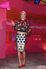 高清组图：蔡依林桃心装为新碟庆功 示范钢管舞