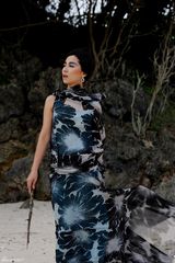 高清图：张茜化身古典女神 印染长裙展优雅风情