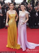 组图：杨幂陈廷嘉助阵《锈与骨》 单色礼服华美大方